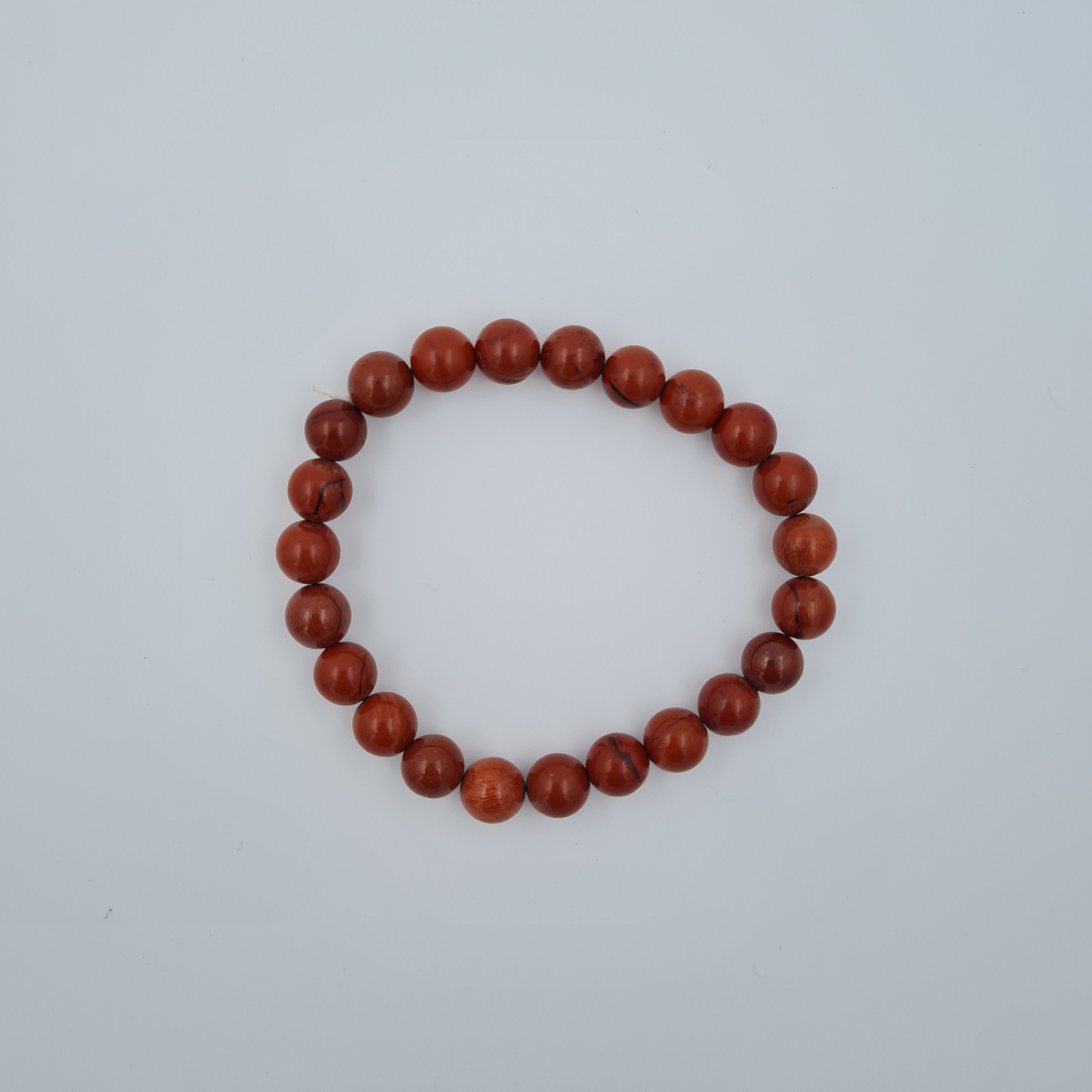 Natural stone free size 8mm red jasper elastic bracelet